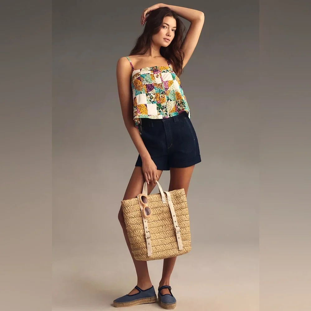 Anthropologie Pilcro ✨ SMALL Patchwork Spaghetti Strap Boxy Tank - Picture 7 of 11